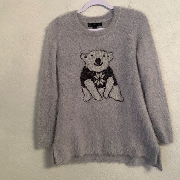 French Laundry Polar Bear Eyelash Knit Sweater Size S - Picture 1 of 10